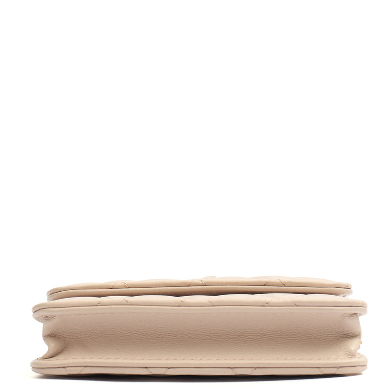 Picture of Chanel Cross Body Pearl Crush Square Flap Bag - Mini in Cream, Lambskin Leather