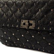 Picture of Valentino Shoulder Bag Rockstud Spike Medium in Black, Calfskin
