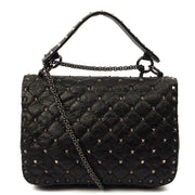 Picture of Valentino Shoulder Bag Rockstud Spike Medium in Black, Calfskin