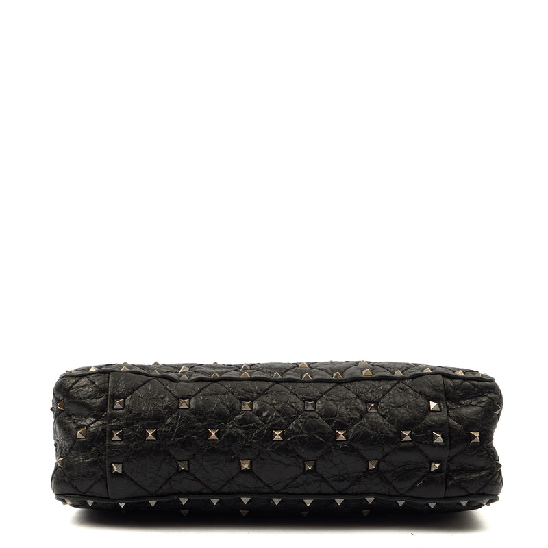 Picture of Valentino Shoulder Bag Rockstud Spike Medium in Black, Calfskin