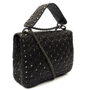 Picture of Valentino Shoulder Bag Rockstud Spike Medium in Black, Calfskin