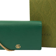 Picture of Gucci Cross Body Wallet On Chain  in Green, Leather