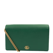 Picture of Gucci Cross Body Wallet On Chain  in Green, Leather