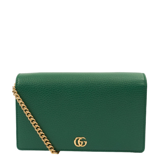 Picture of Gucci Cross Body Wallet On Chain  in Green, Leather