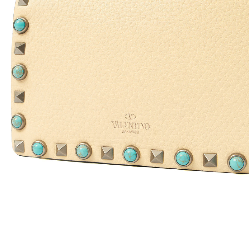 Picture of Valentino Cross Body Rockstud Crossbody Bag - Small in Neutral, Leather