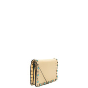 Picture of Valentino Cross Body Rockstud Crossbody Bag - Small in Neutral, Leather