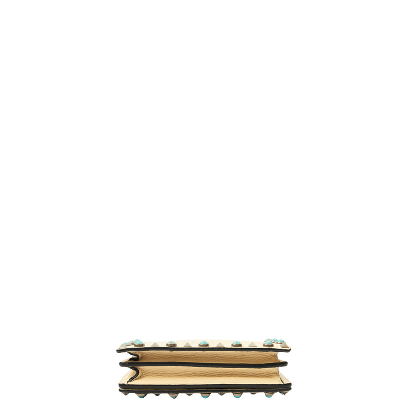 Picture of Valentino Cross Body Rockstud Crossbody Bag - Small in Neutral, Leather