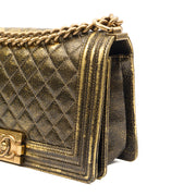 Picture of Chanel Shoulder Bag Boy - Medium in Metallic, Crinkled Calfskin Leather