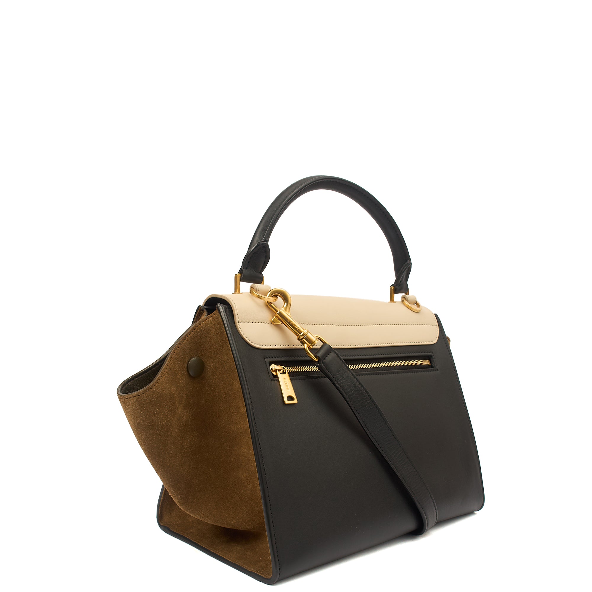 Celine Cross Body Trapeze - Medium in Neutral, Leather | The