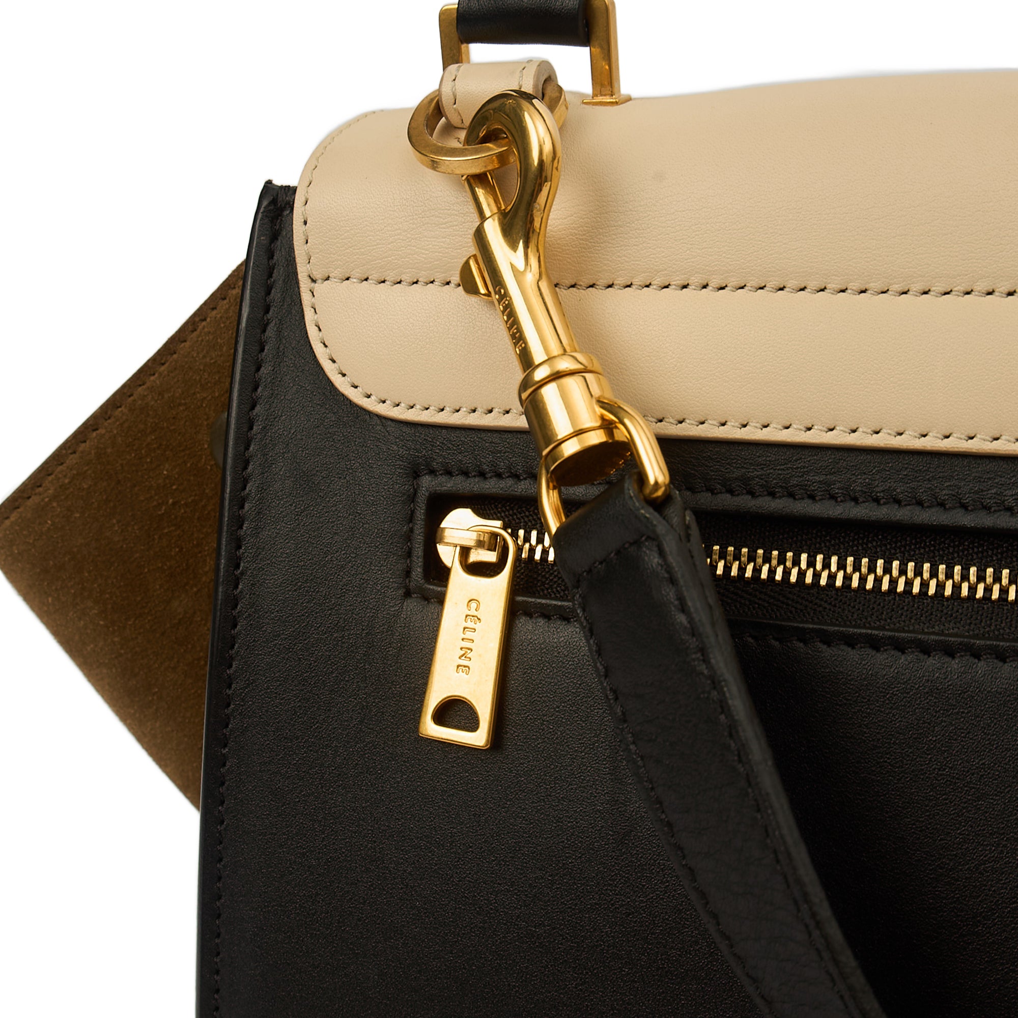 Celine Cross Body Trapeze - Medium in Neutral, Leather | The