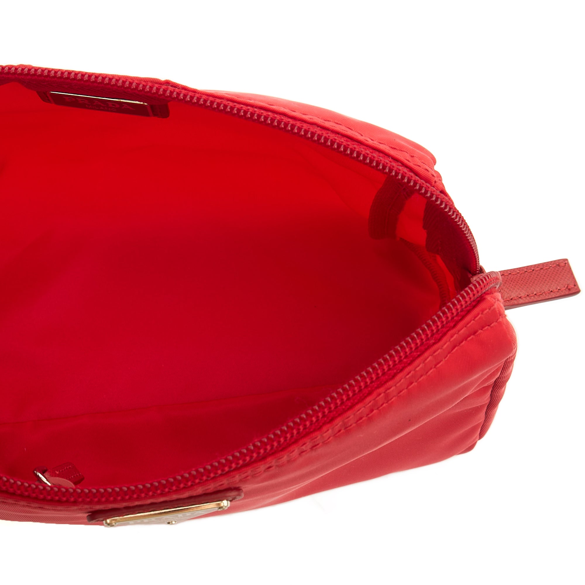 Prada Clutch Pouch in Red, Nylon | The Handbag Clinic