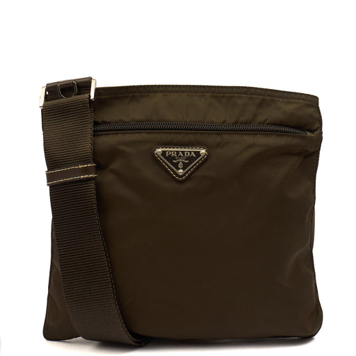 Picture of Prada Cross Body Nylon Messenger in Green, Nylon