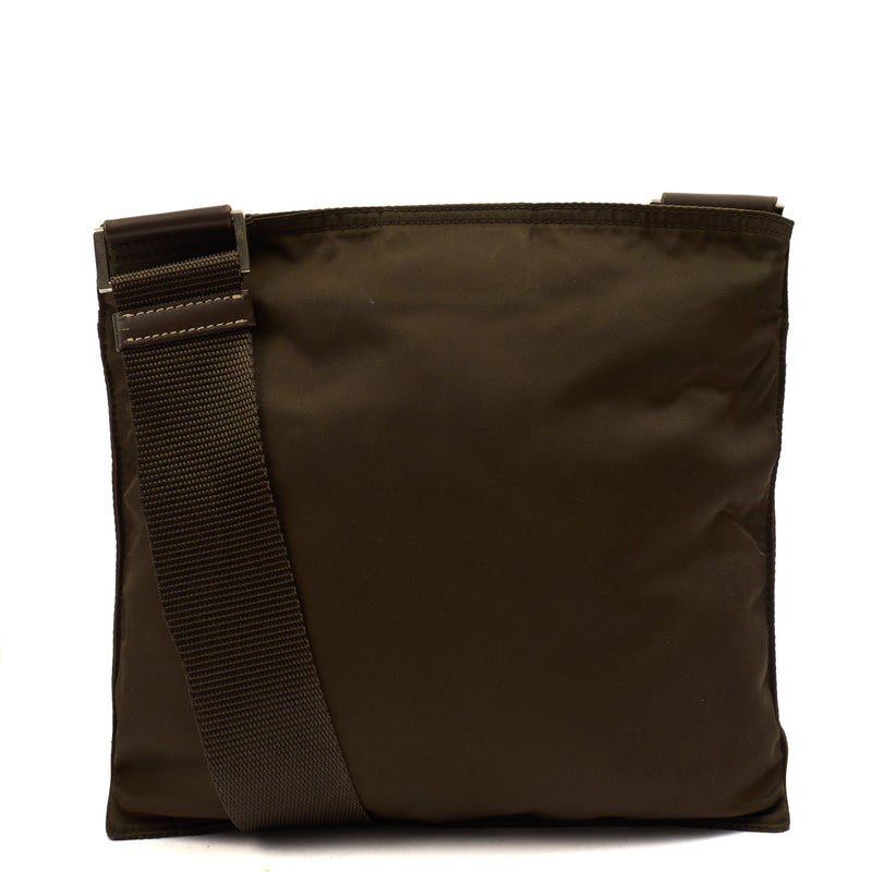 Picture of Prada Cross Body Nylon Messenger in Green, Nylon