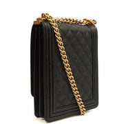 Picture of Chanel Shoulder Bag North South Boy in Black, Caviar Leather