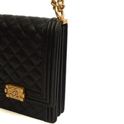 Picture of Chanel Shoulder Bag North South Boy in Black, Caviar Leather