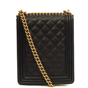 Picture of Chanel Shoulder Bag North South Boy in Black, Caviar Leather