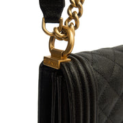 Picture of Chanel Shoulder Bag North South Boy in Black, Caviar Leather