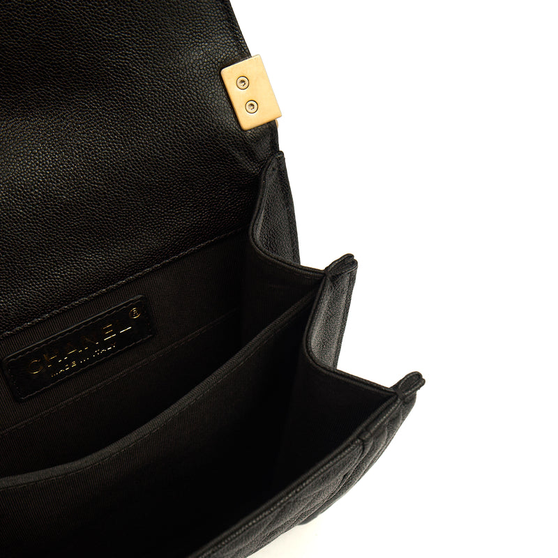 Picture of Chanel Shoulder Bag North South Boy in Black, Caviar Leather