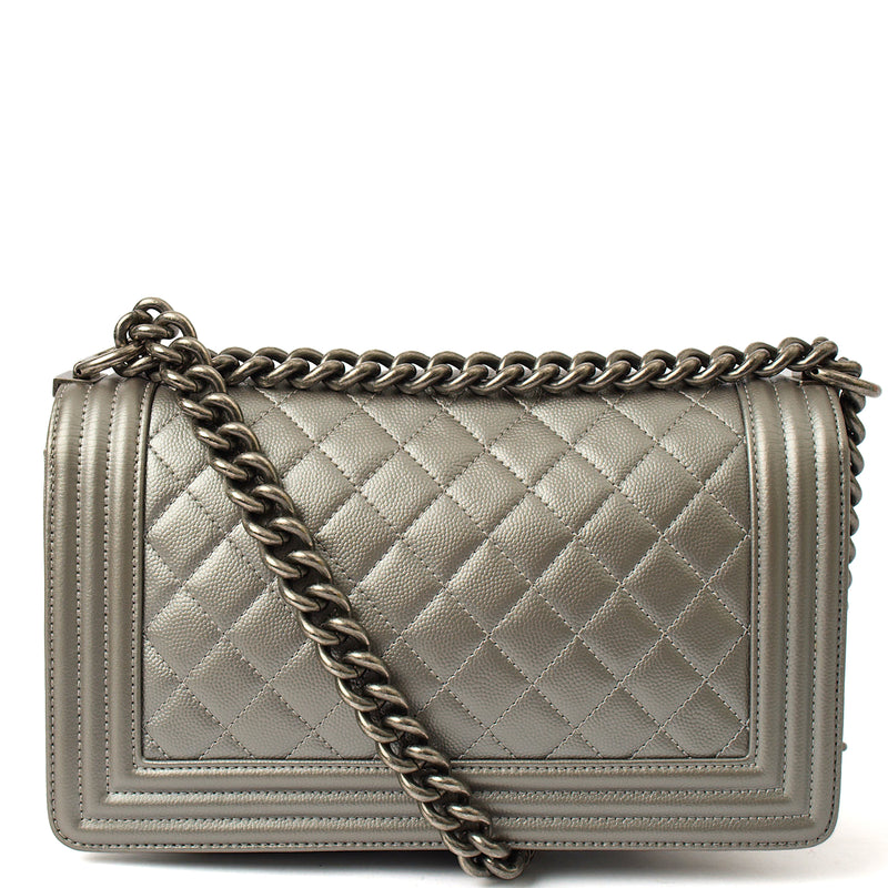 Picture of Chanel Cross Body Boy - Medium in Metallic, Leather
