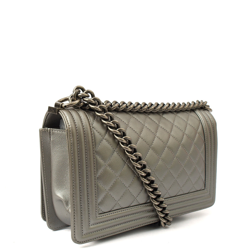 Picture of Chanel Cross Body Boy - Medium in Metallic, Leather