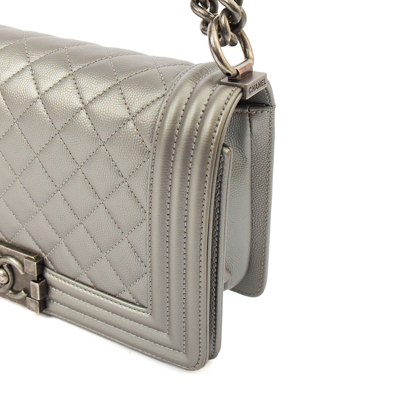 Picture of Chanel Cross Body Boy - Medium in Metallic, Leather