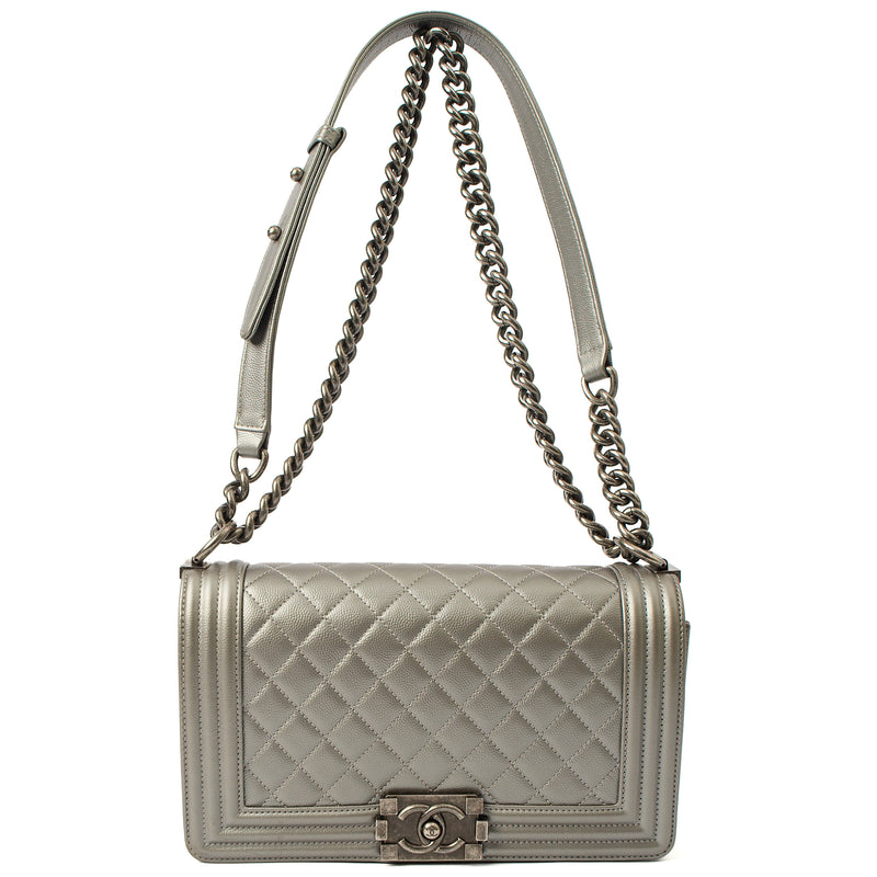 Picture of Chanel Cross Body Boy - Medium in Metallic, Leather