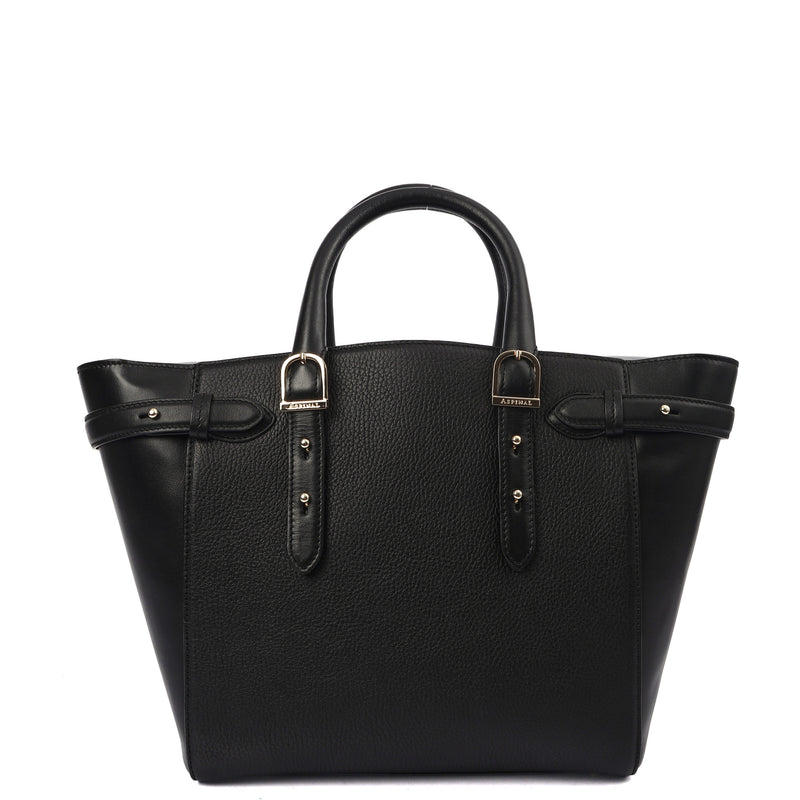 Picture of Aspinal of London Tote Marylebone Small in Black, Leather