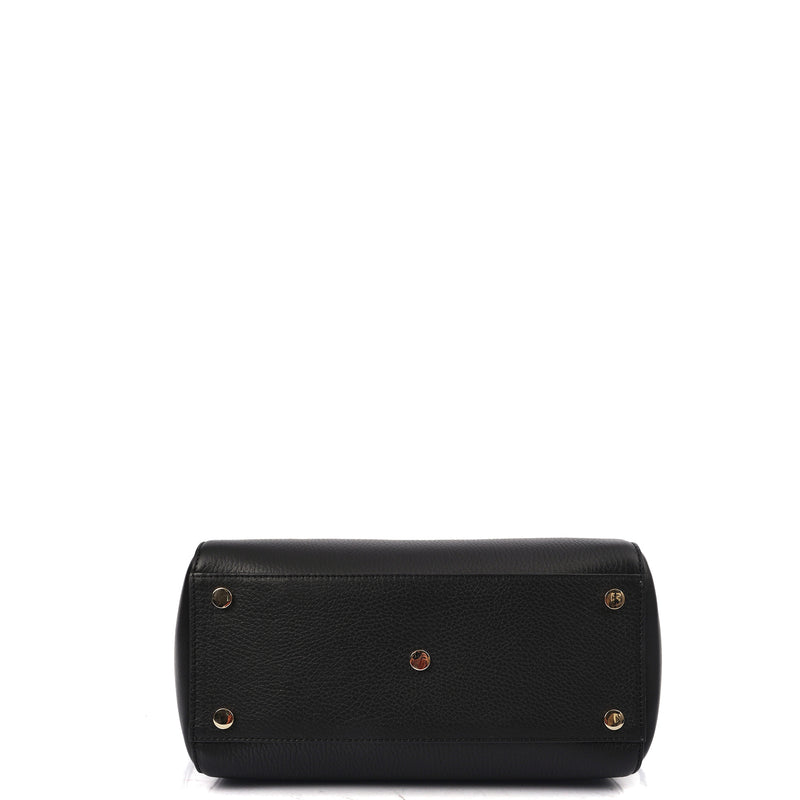 Picture of Aspinal of London Tote Marylebone Small in Black, Leather