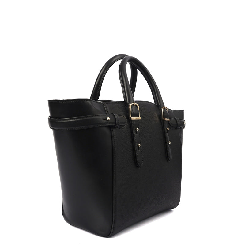 Picture of Aspinal of London Tote Marylebone Small in Black, Leather