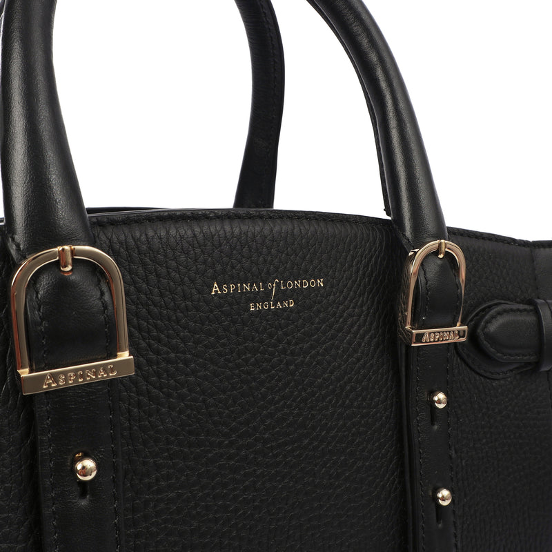 Picture of Aspinal of London Tote Marylebone Small in Black, Leather