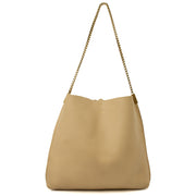 Picture of Saint Laurent Tote Suzanne Hobo in Neutral, Calfskin Leather