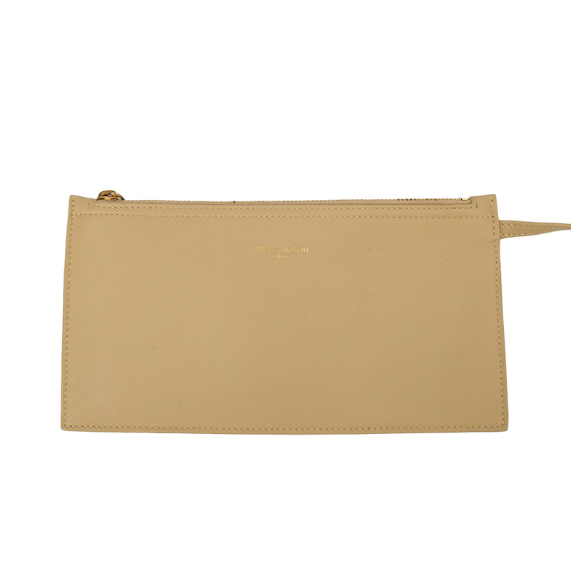 Picture of Saint Laurent Tote Suzanne Hobo in Neutral, Calfskin Leather