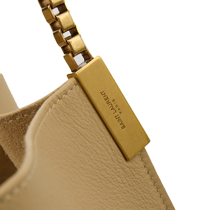 Picture of Saint Laurent Tote Suzanne Hobo in Neutral, Calfskin Leather