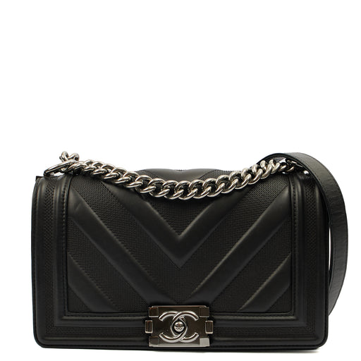 Picture of Chanel Shoulder Bag Boy - Medium in Black, Calfskin Leather