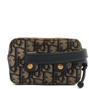 Picture of Christian Dior Cross Body Saddle Belt Pouch in Blue, Dior Oblique Embroidery