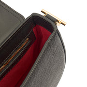 Picture of Aspinal of London Cross Body Portobello Saddle Bag in Black, Leather