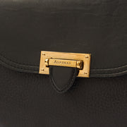 Picture of Aspinal of London Cross Body Portobello Saddle Bag in Black, Leather