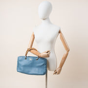 Picture of Gucci Tote Bamboo Shopper Tote - Medium in Blue, Leather