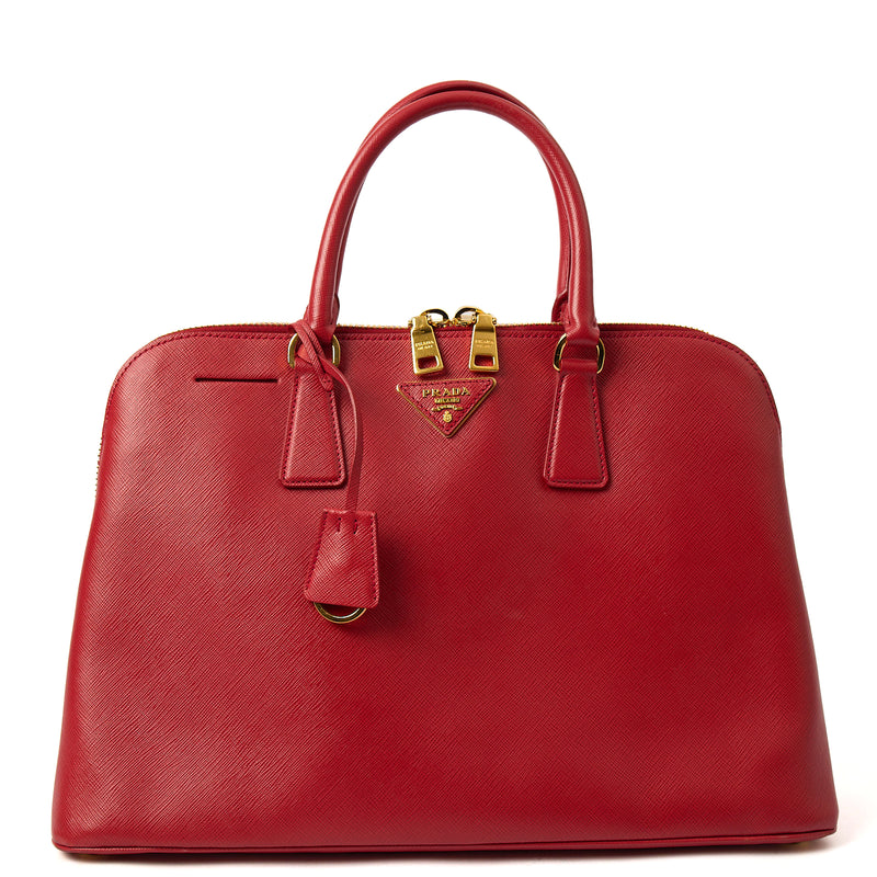 Picture of Prada Top Handle Lux Tote in Red, Calfskin