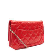 Picture of Chanel Cross Body Wallet on Chain in Red, Patent Leather