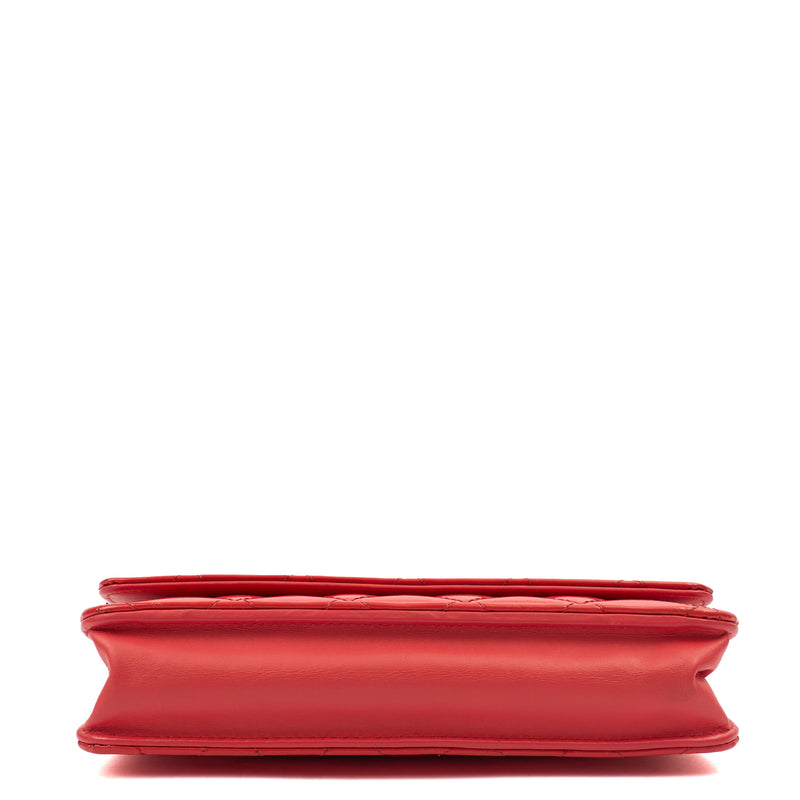 Picture of Chanel Cross Body Wallet on Chain in Red, Patent Leather