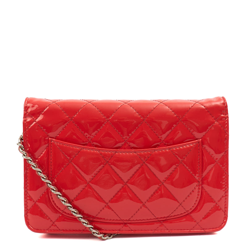 Picture of Chanel Cross Body Wallet on Chain in Red, Patent Leather