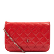 Picture of Chanel Cross Body Wallet on Chain in Red, Patent Leather