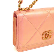 Picture of Chanel Cross Body Chanel 19 Wallet On Chain in Pink, Calfskin Leather