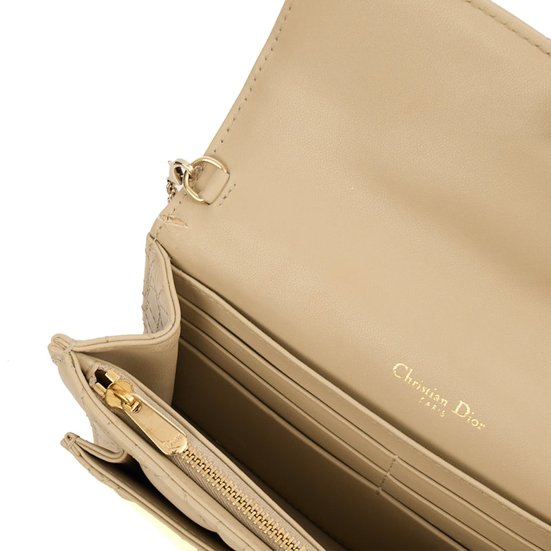 Picture of Christian Dior Cross Body My Dior Daily Chain Pouch in Neutral, Cannage Quilted Grain Skin