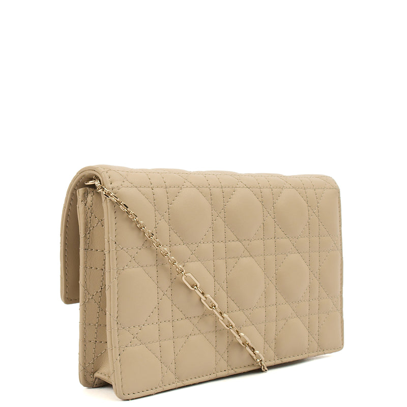 Picture of Christian Dior Cross Body My Dior Daily Chain Pouch in Neutral, Cannage Quilted Grain Skin
