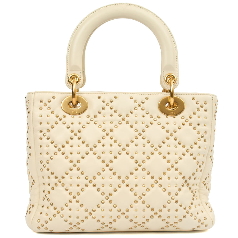 Picture of Christian Dior Tote Lady Dior - Medium in White, Calfskin