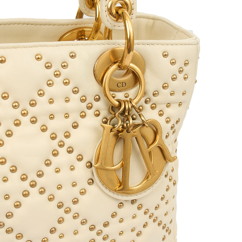 Picture of Christian Dior Tote Lady Dior - Medium in White, Calfskin