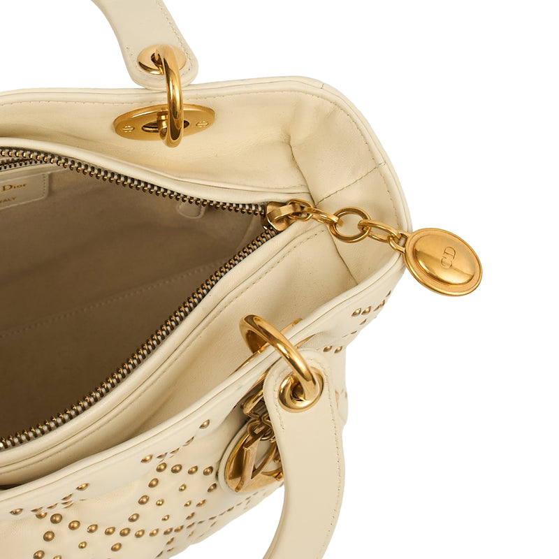 Picture of Christian Dior Tote Lady Dior - Medium in White, Calfskin