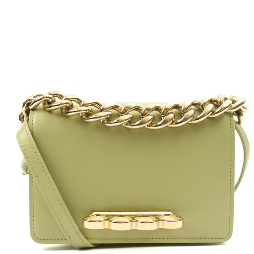 Picture of Alexander McQueen Cross Body Knuckle Crossbody in Green, Leather